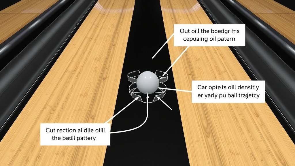 볼링 레인 표면에 도포된 오일 패턴의 분포를 나타낸 단면도